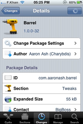 Cydia baril - efect de cub 3d pe rampa de lansare a iPhone-ului