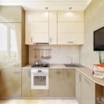 Kitchen Design 7 négyzetméter kényelmes elrendezés és a tér optimalizálása