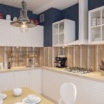 Kitchen Design 7 négyzetméter kényelmes elrendezés és a tér optimalizálása