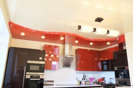 Duplex в таван гипсокартон кухня - снимки, монтаж, материали, възможности