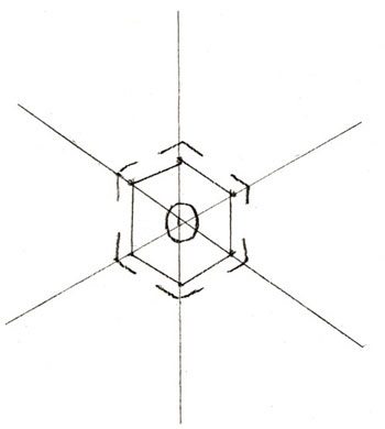Cum de a desena o fulg de zăpadă, o imagine de fulg de zăpadă cu un creion