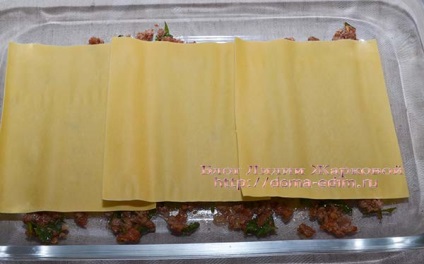 Lasagne cu carne tocată și brânză cu fotografii detaliate