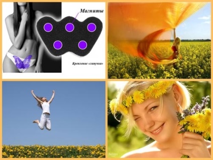 Mágneses női applikátor (pillangó) a betegségek kezelésére, amely befolyásolja sok