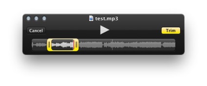 Decupați orice fișier audio în os x cu playerul rapid create un ton de apel, doar mac