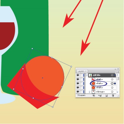 A részletes bemutató Adobe Illustrator csendélet stílusában primitív művészet (a magyarázatot