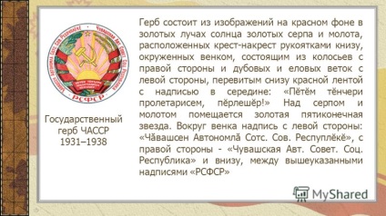 Prezentarea simbolurilor de stat ale istoriei și modernității Republicii Chuvash