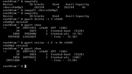 Extensia discului în format freebsd de pe server