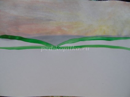 Desenarea unui guașă peisagistică în luncă (flori de luncă) Desenarea unei gouache pe luncă în etape