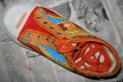 Festés akril cipő, édes otthon - Kézzel készített kézműves és design ötletek
