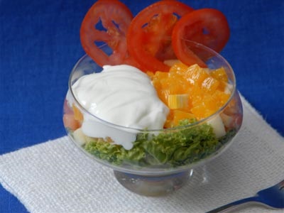 Saláta lazac - 12 receptek