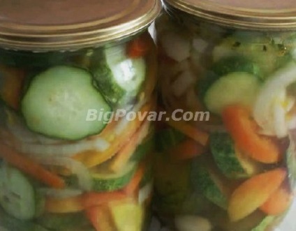 Saláta uborka és paradicsom a téli recept fotókkal, lépésről lépésre főzés