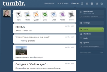 Site-ul zilei tumblr - wordpress killer pentru epoca web 2