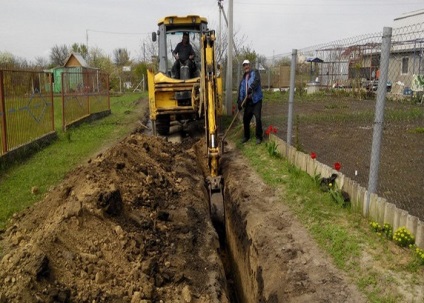 Lățimea șanțului pentru așezarea apei și a apelor uzate