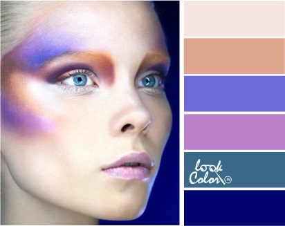 Culoare albastru-violet și combinație cu ea, aspect colorat