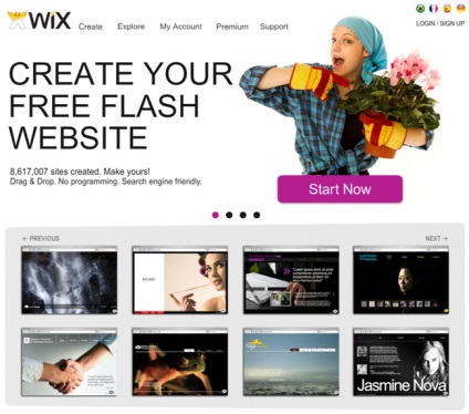 Creați-vă propriul site flash cu wix