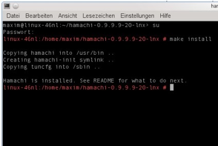Instalarea și utilizarea hamachi în linux
