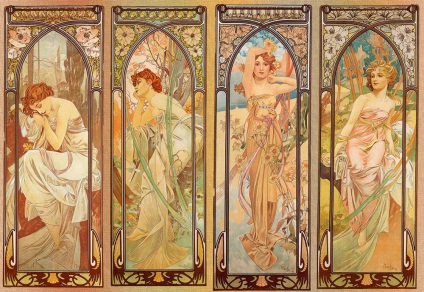 Alphonse Mucha - festmények, illusztrációk és szecessziós