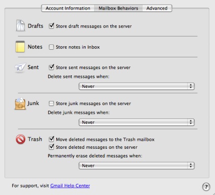 Și configurarea unui cont Gmail - Mac OS lume