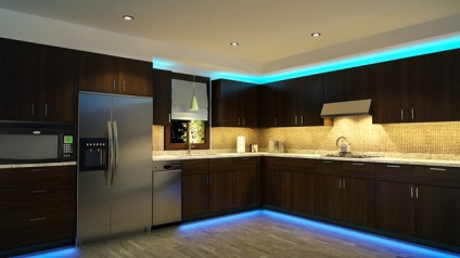 Utilizarea benzii LED în iluminat și în bucătărie