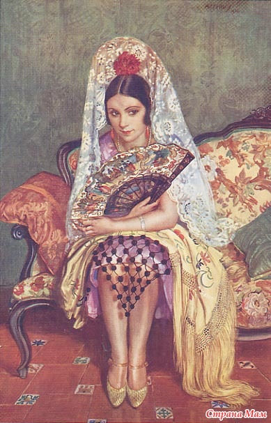 Mantilla este un element al costumului național feminin spaniol - țara-mamă