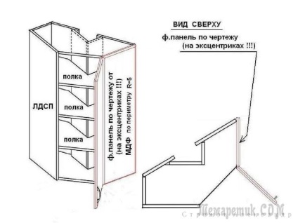 Mobilier pentru bucătărie cu fereastră de bay într-un apartament cu 2 camere din casa seriei p44t (52 mp.