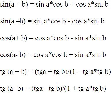 Formule de bază trigonometrice