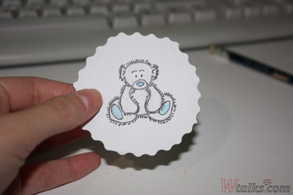 Carte poștală cu un urs cu mâinile - clasă de master cu fotografie