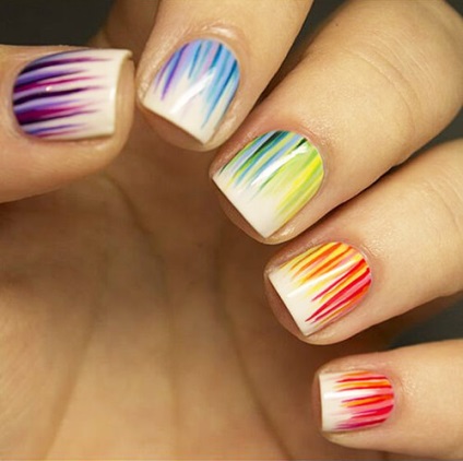 Rainbow manichiura - design luminos, frumos, de neuitat