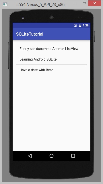 Manuală și baza de date sqlite Android