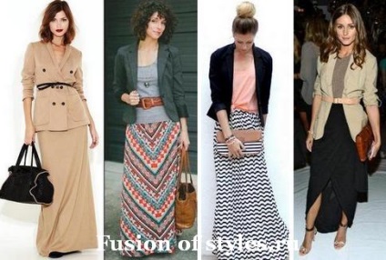 Cu ce ​​să poarte o fustă lungă, fuziunea de stiluri