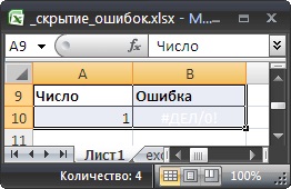 Ascunderea în MS Excel erori în celulă - compatibil cu Microsoft Excel 2007, Excel 2010