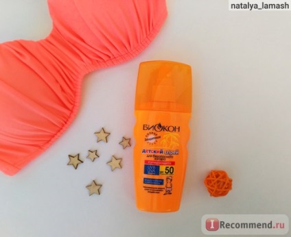 Spray barnulás biztonságos Biocon gyermekek superzaschita SPF 50 - „Egy mindenkiért! baba