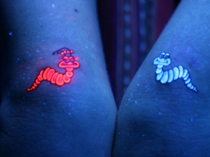 Tatuaj glow-in-the-dark - tatuaje pe (tatuaje) Glow in tatuajele intunecate - tatuajele sunt aprinse
