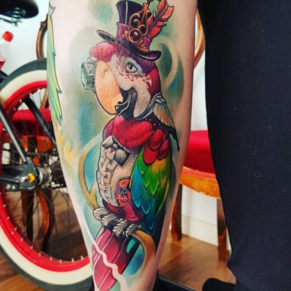 Tattoo érték papagáj tetoválás, 19 fényképek, vázlatok