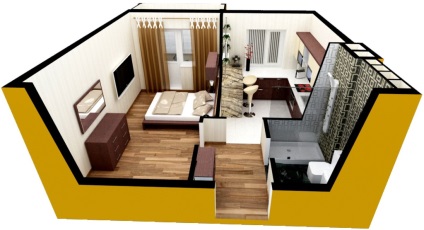 Interior confortabil al apartamentelor mici, piese interioare