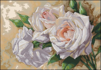 Cross-cusatura broderie trandafiri schema - muguri roșii și albe