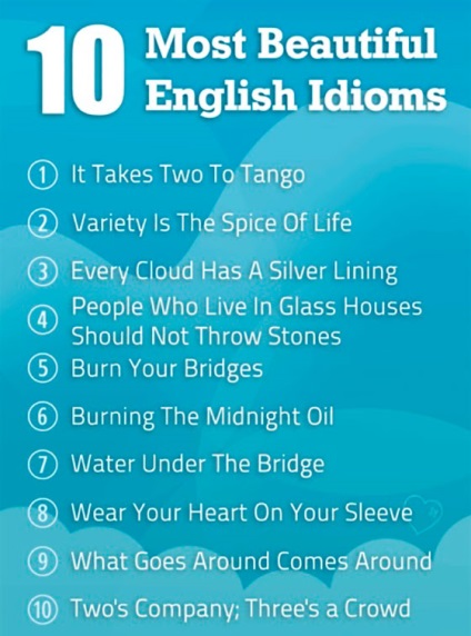 10 Cele mai frumoase idiomi englezi