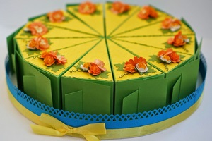 Bonbonniere sub formă de bucată de tort cum se face, modele, șabloane