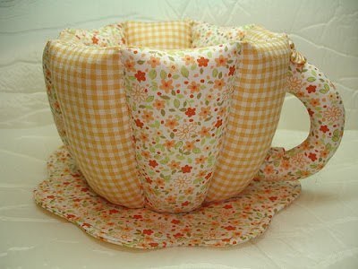 Tea bögre szövet a szakterületen patchwork