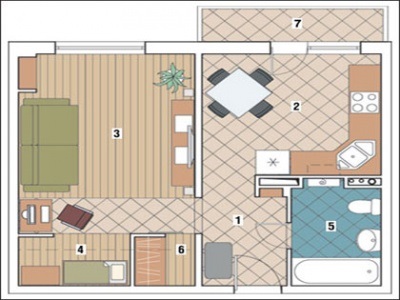 Tervezze kis lakások belsőépítészeti modern stílusban