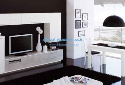 Photo modern fal a TV, javítás és a design saját kezűleg
