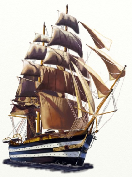 Imaginea de colorat a unei nave de colorat a navei