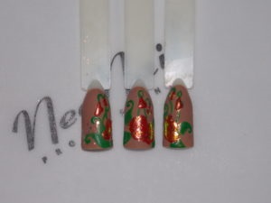 Poppies pe unghii și un inel de tonic de manichiură de design de unghii și accesorii de autor gel-lac