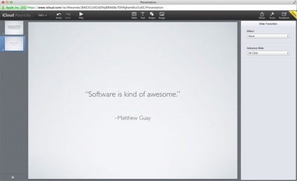 Noțiuni de bază folosind keynote pentru icloud