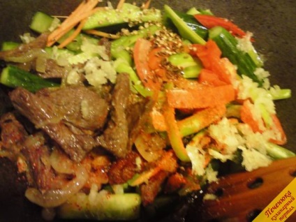Castraveți cu carne - Salată coreeană (rețetă pas cu pas cu fotografie)