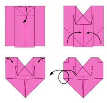Descrierea unui mod simplu de a face inimile origami