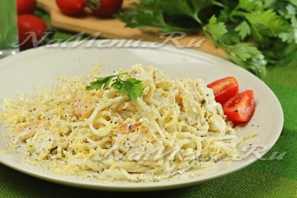 Paste - carbonara, reteta cu pui si smantana