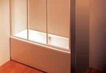 Csúszó függönyök fürdő függöny a szoba, fürdő összecsukható, műanyag és üveg ajtó