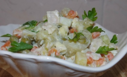 Salata Olivier - rețete de gătit cu o fotografie