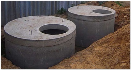 Szeptikus tartály beton gyűrűk - a működési elv, a mérete és típusa egykamarás és túlfolyó, és a készülék